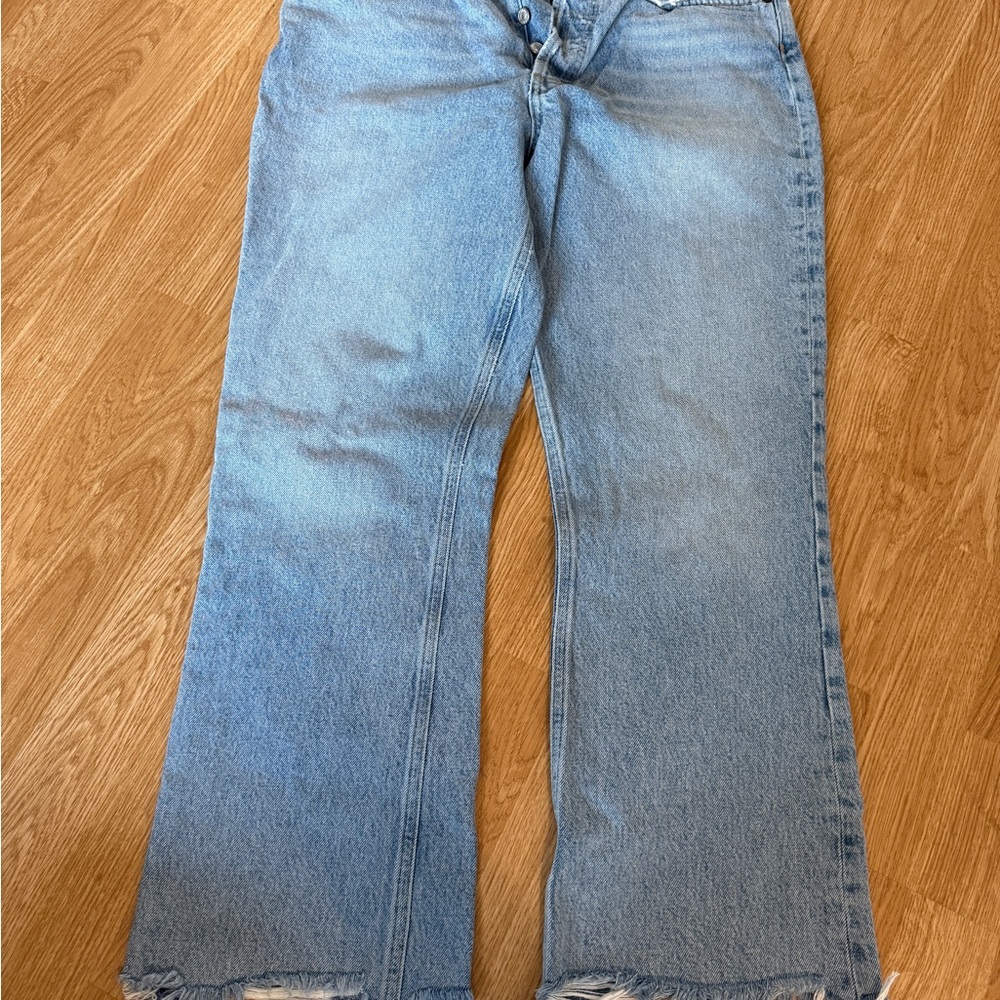 Agolde Light Blue Wide Leg Flare Jeans